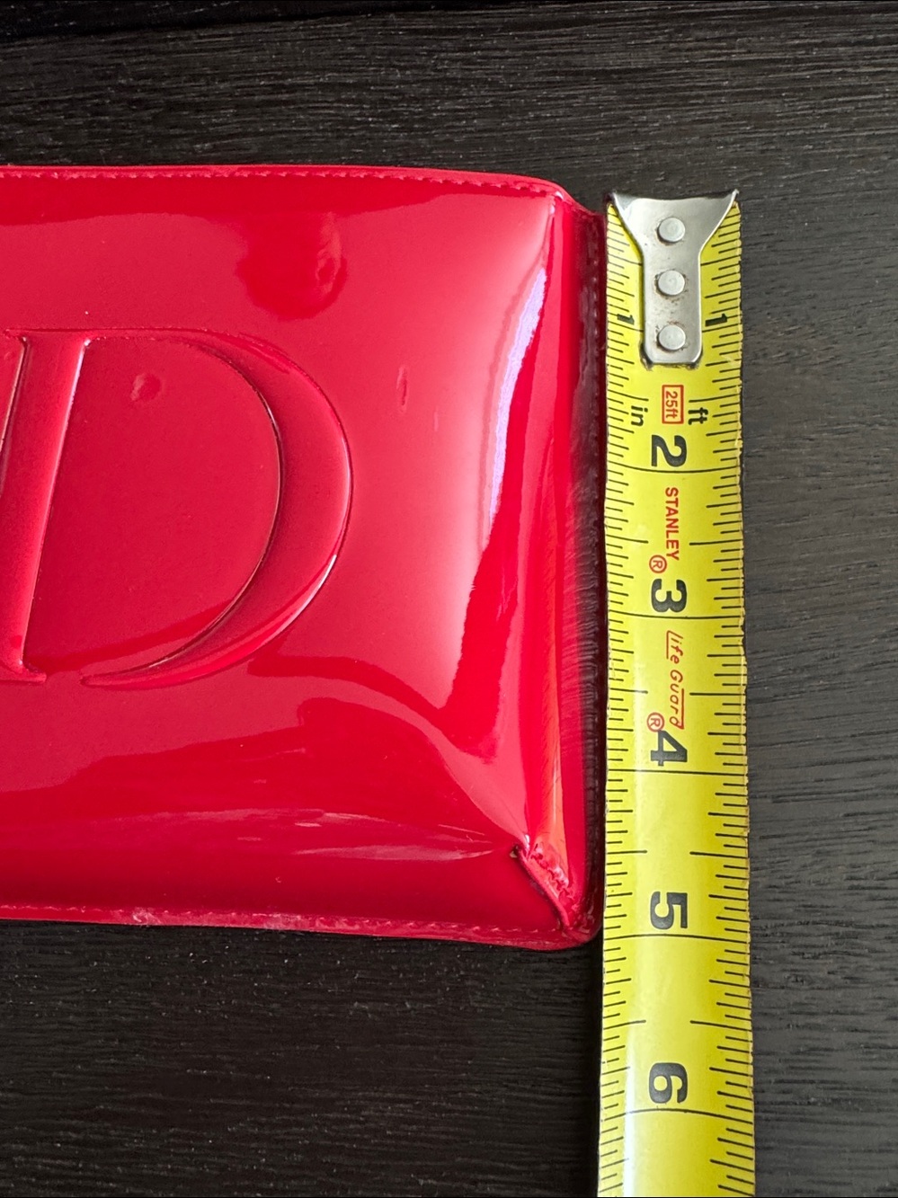 Dior trousse pouch Red shiny Patent CD Embossed cosmetic pouch - Picture 6 of 8